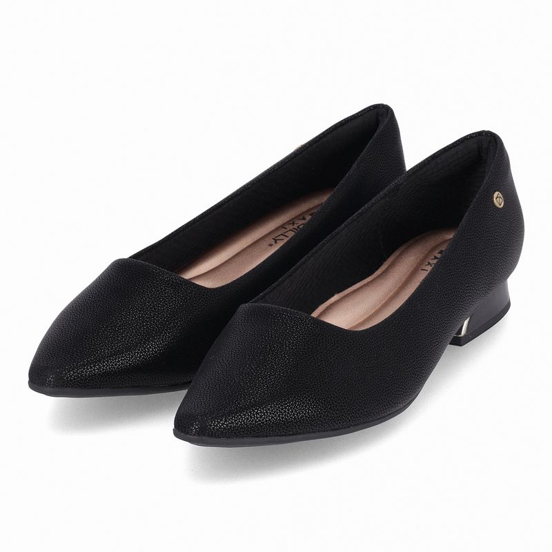 PICCADILLY MAXI - Sapato Silvia Salto Baixo Preto