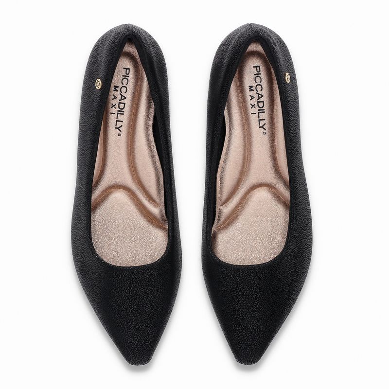 PICCADILLY MAXI - Sapato Silvia Salto Baixo Preto