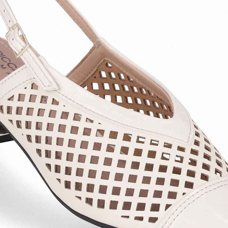 PICCADILLY MAXI - Sapato Slingback Silvia Salto Baixo Off White