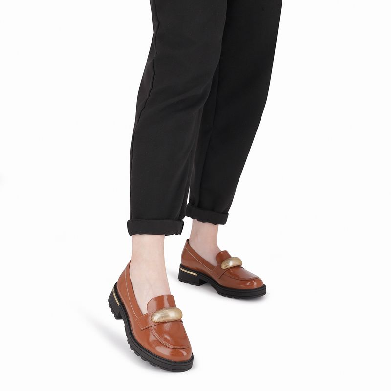 Loafer Gisa Anabela Médio Ocre