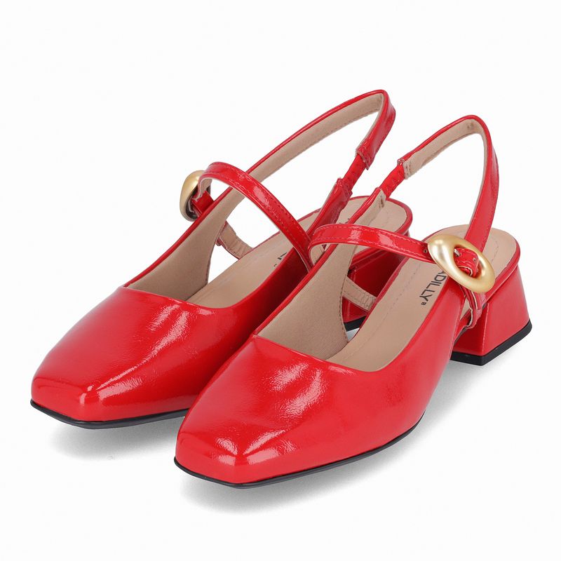 Sapato Slingback Tati Salto Médio Vermelho