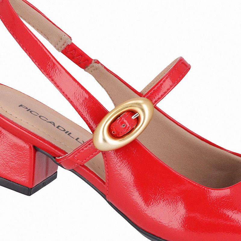 Sapato Slingback Tati Salto Médio Vermelho