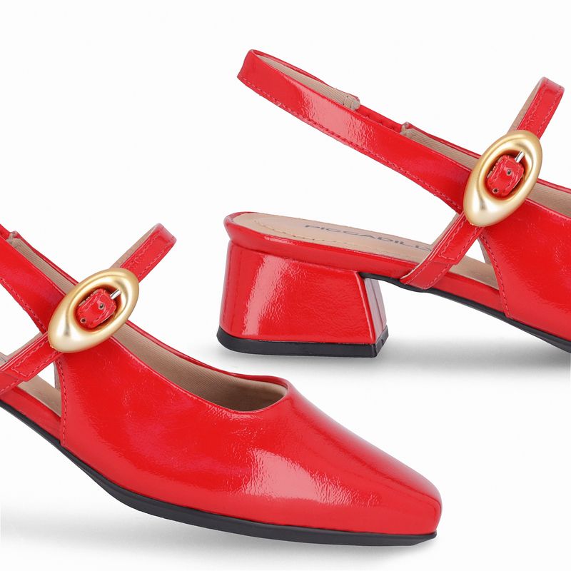 Sapato Slingback Tati Salto Médio Vermelho