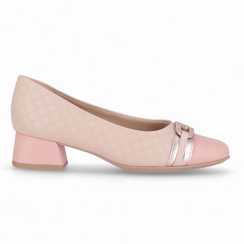 Scarpin Tati Salto Médio Rose Iogurte