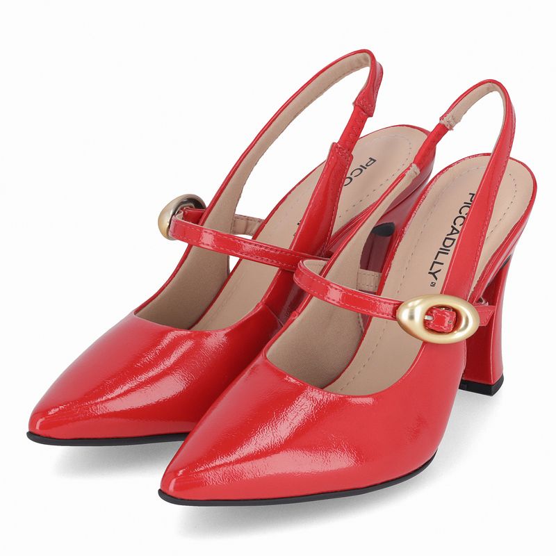 Sapato Slingback Silvana Salto Alto Vermelho