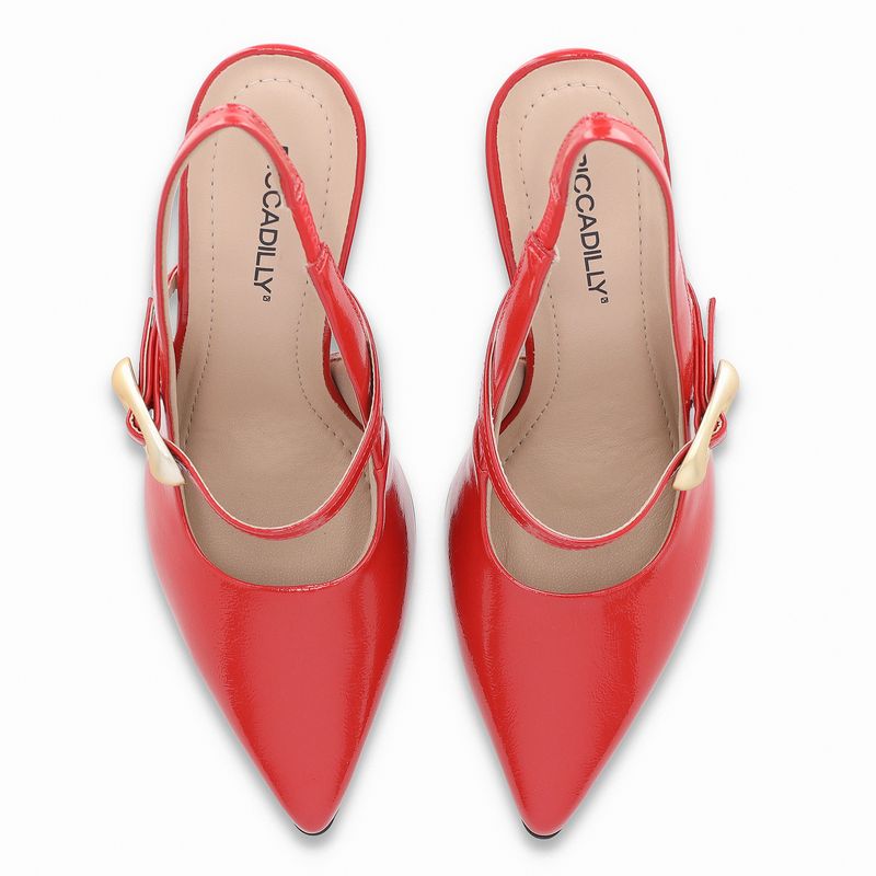 Sapato Slingback Silvana Salto Alto Vermelho