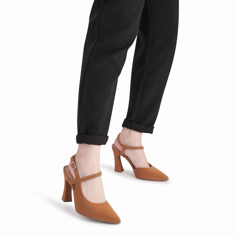 Sling Back Silvana Salto Alto Mascavo - PICCADILLY