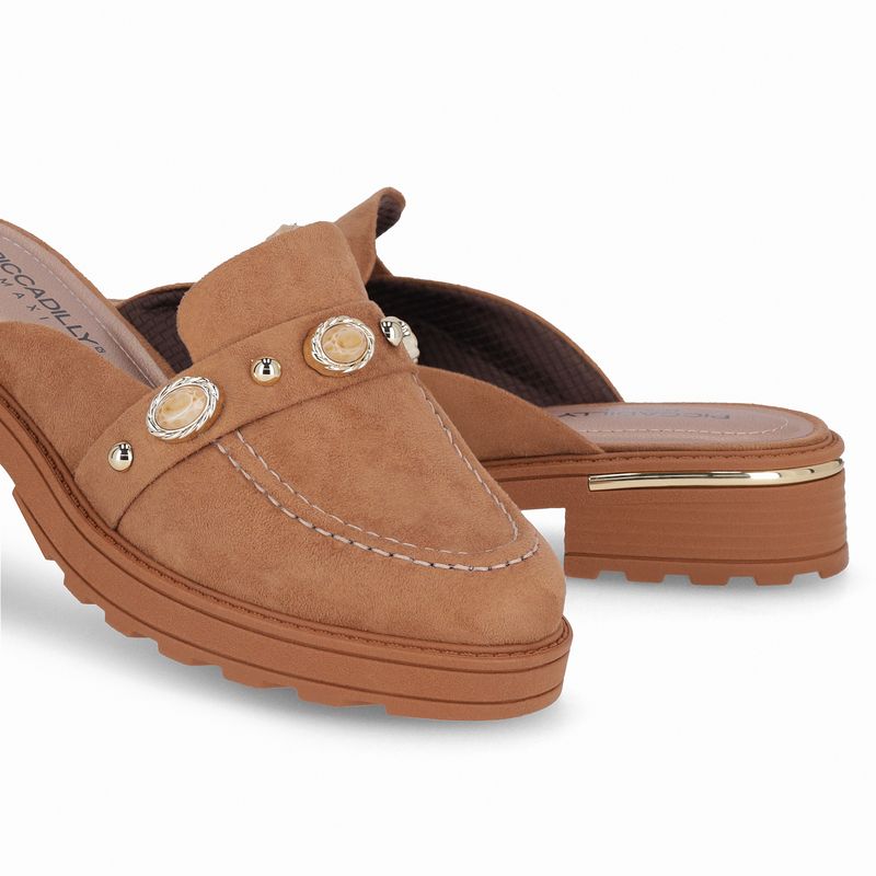 PICCADILLY MAXI - Sapato Mule Gisa Anabela Médio Mascavo