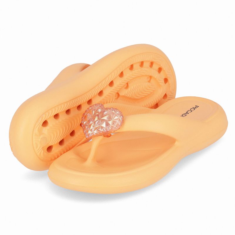 Chinelo Marshmallow com Enfeite Salmão