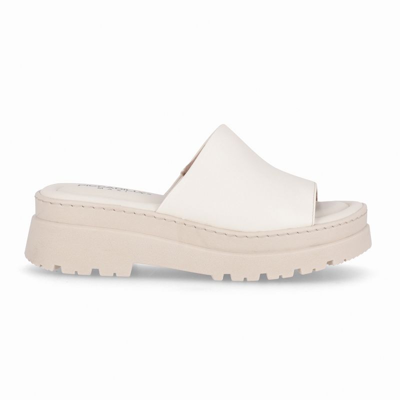 Tamanco Salto Médio Off White - PICCADILLY