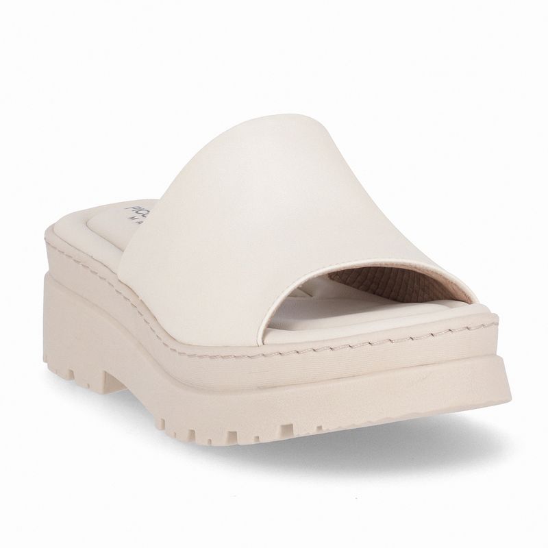 Tamanco Salto Médio Off White - PICCADILLY