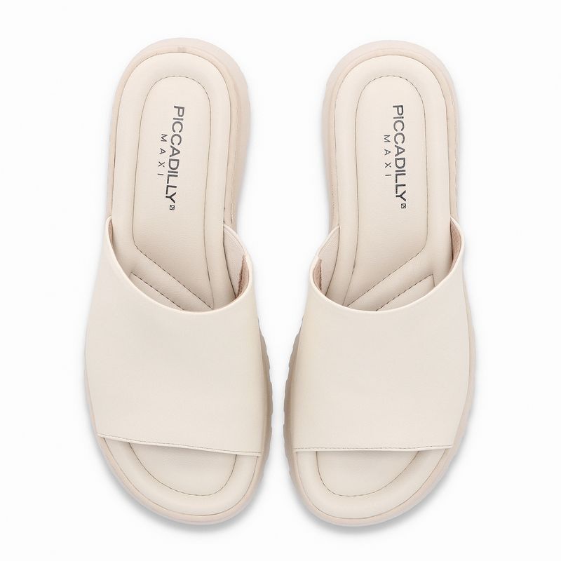 Tamanco Salto Médio Off White - PICCADILLY