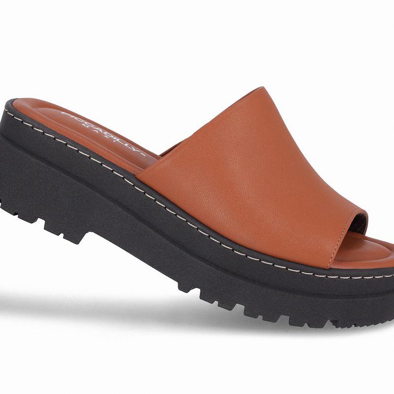 Tamanco Salto Médio Ocre