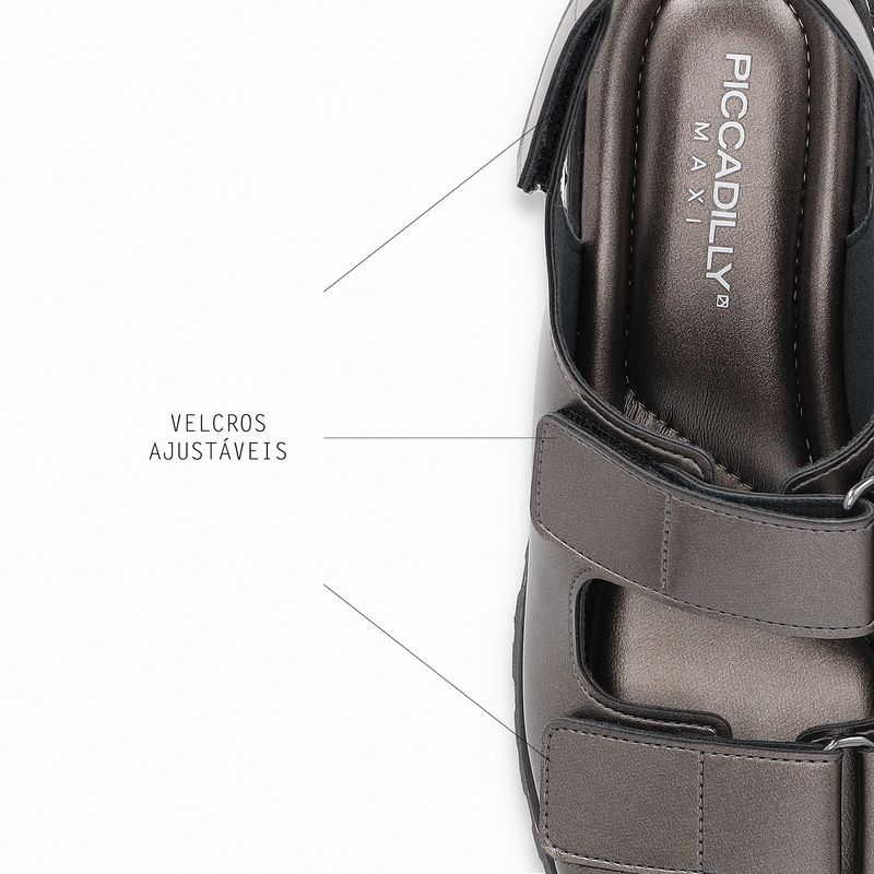 Sandália Salto Médio Pewter