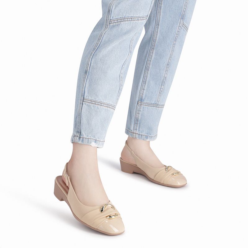 PICCADILLY MAXI - Sapato Slingback Anabela Médio Brule