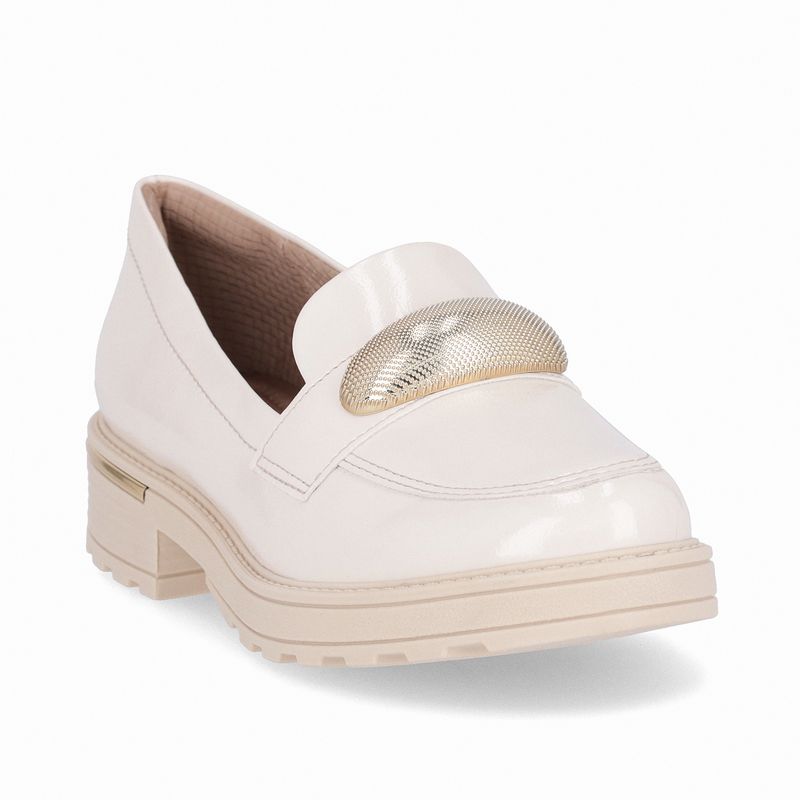 Loafer Gisa Anabela Médio Off White - PICCADILLY