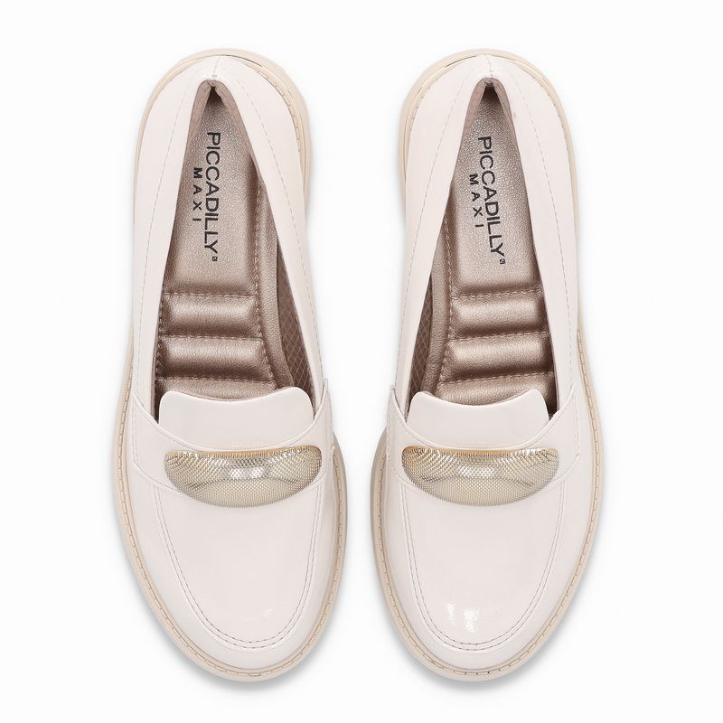 Loafer Gisa Anabela Médio Off White - PICCADILLY