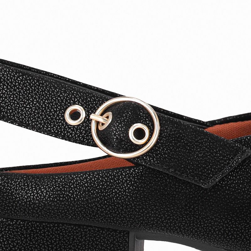 Sapato Slingback Salto Baixo Preto