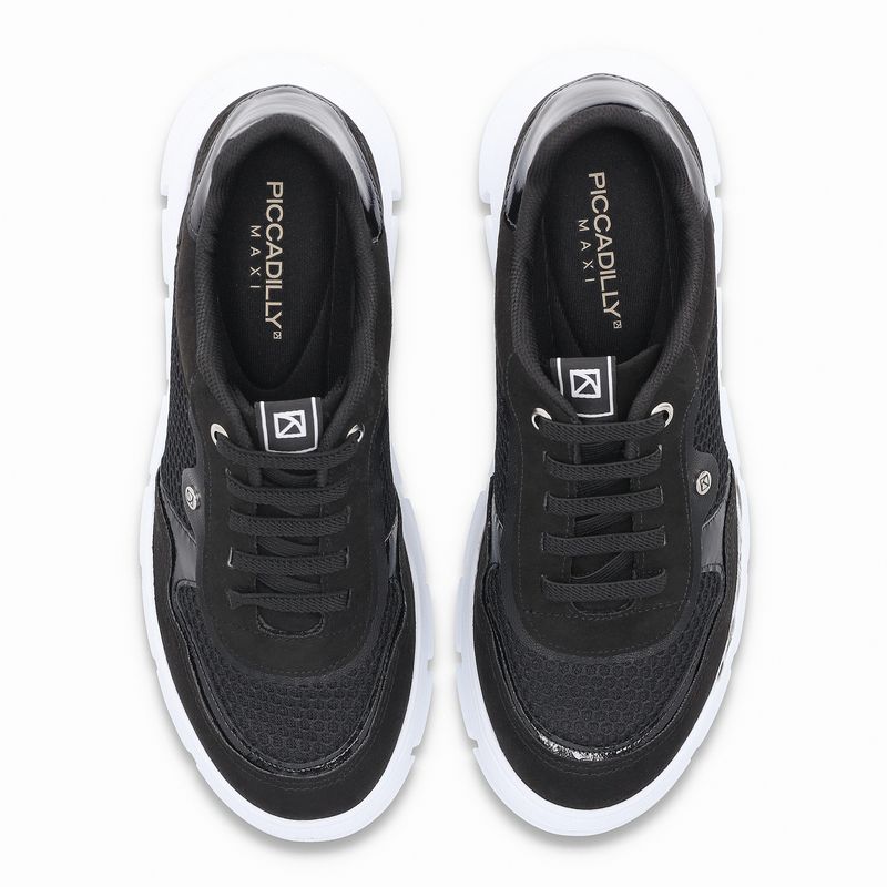 PICCADILLY MAXI - Tênis Anabela Médio Preto