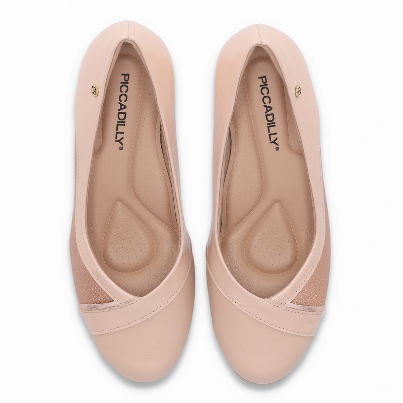 Scarpin Laura Salto Médio Rose com Ouro Rosado