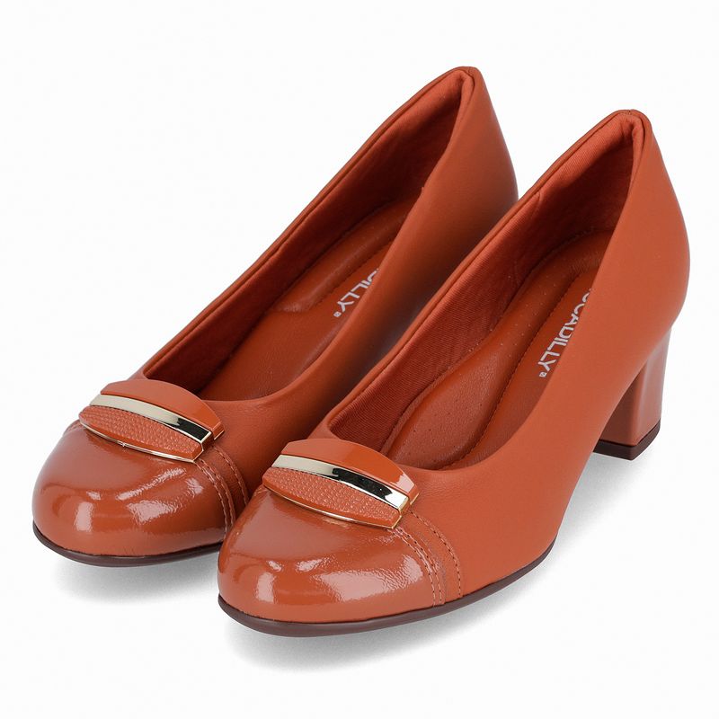 Scarpin Laura Salto Médio Ocre