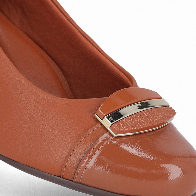 Scarpin Laura Salto Médio Ocre