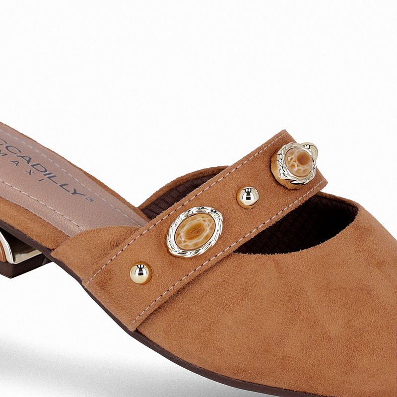 PICCADILLY MAXI - Sapato Mule Silvia Salto Baixo Mascavo