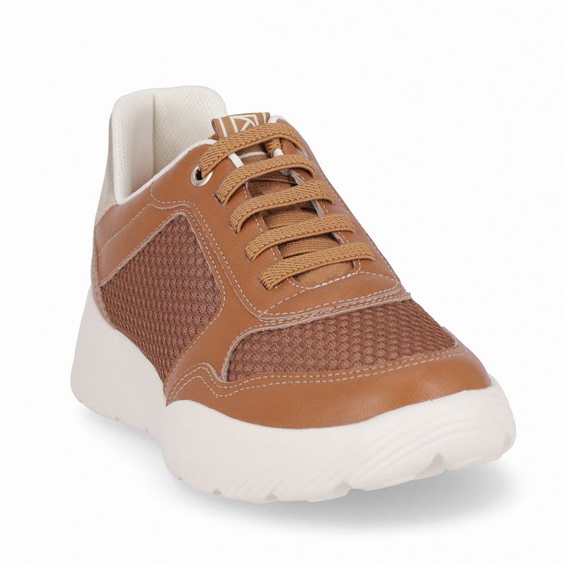 Tênis Fascite Anabela Médio Mascavo com Ouro