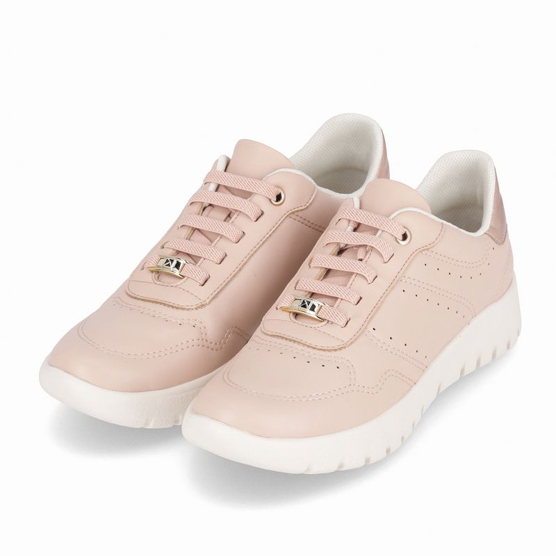 Tênis Vicky Salto Baixo Rose com Ouro Rosado