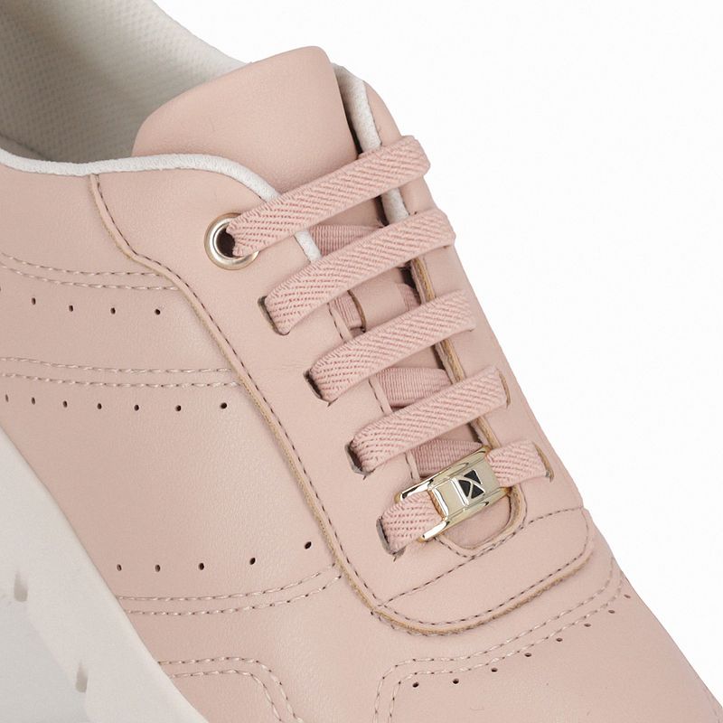 Tênis Vicky Salto Baixo Rose com Ouro Rosado