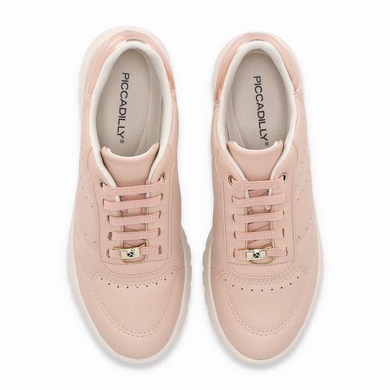 Tênis Vicky Salto Baixo Rose com Ouro Rosado