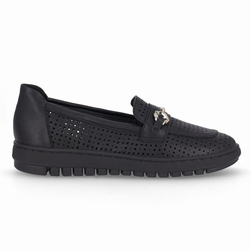 Mocassim Salto Baixo Preto