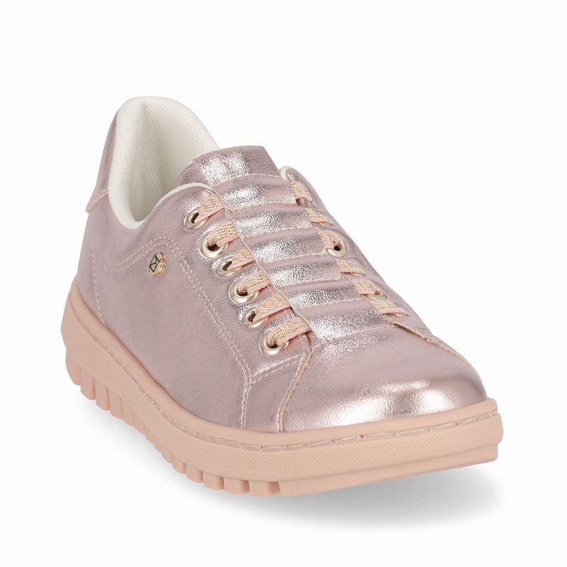 Tênis Salto Baixo Ouro Rosado