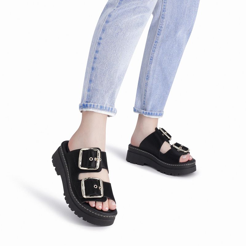 PICCADILLY MAXI - Tamanco Salto Médio Preto