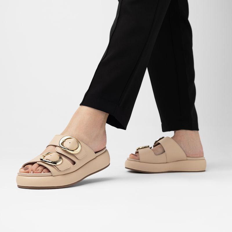 Tamanco Sol Anabela Médio Brule