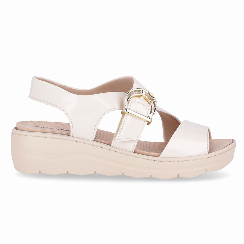Sandália Spa Anabela Médio Off White
