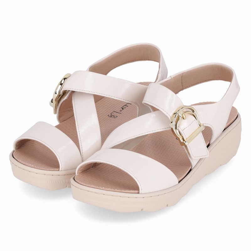 Sandália Spa Anabela Médio Off White