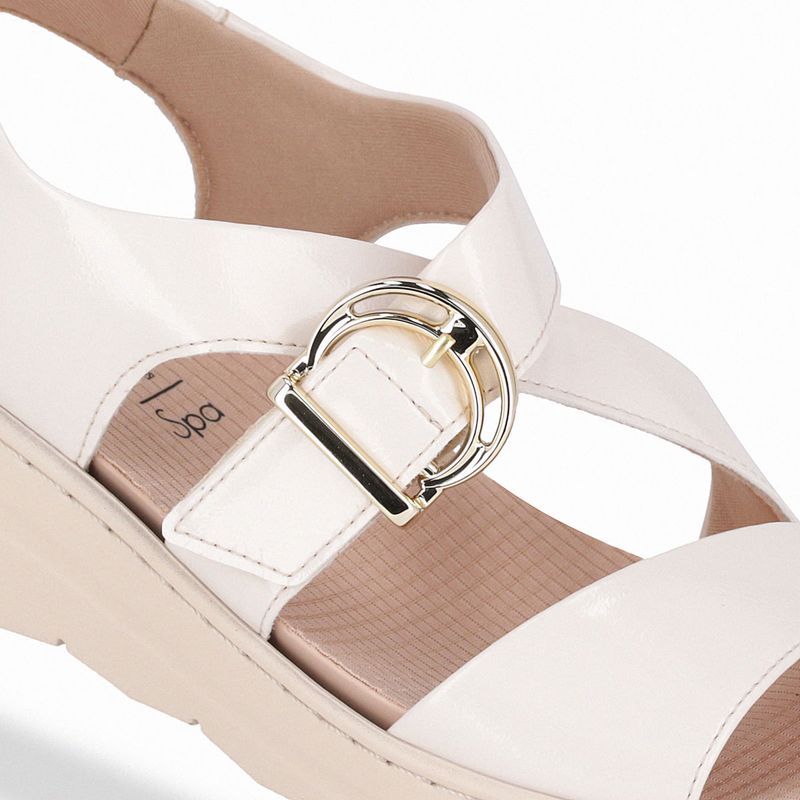 Sandália Spa Anabela Médio Off White