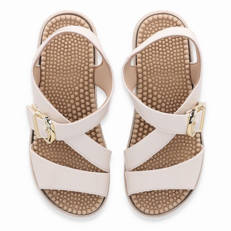 Sandália Spa Anabela Médio Off White