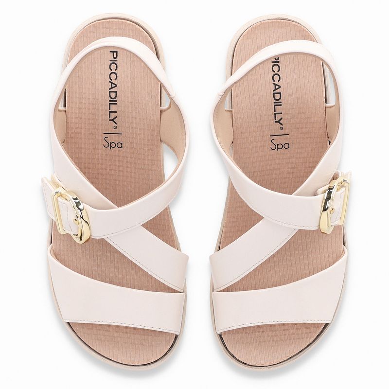 Sandália Spa Anabela Médio Off White
