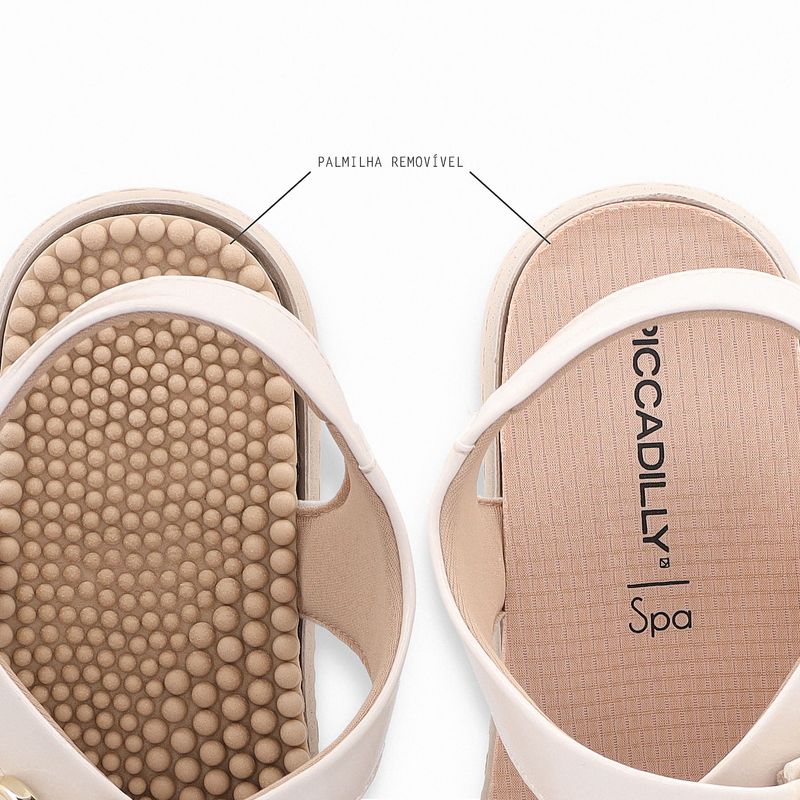 Sandália Spa Anabela Médio Off White
