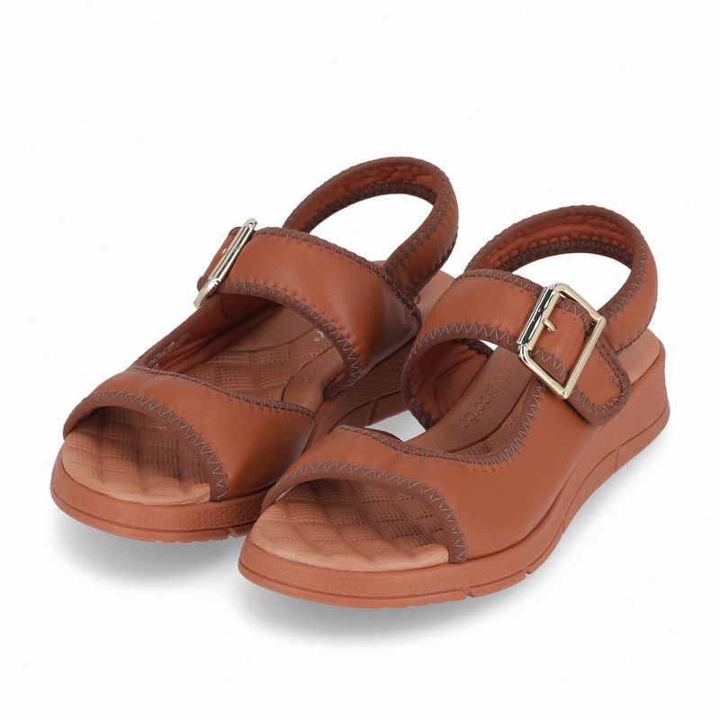 Papete Esporão Anabela Médio Ocre com Pinhão