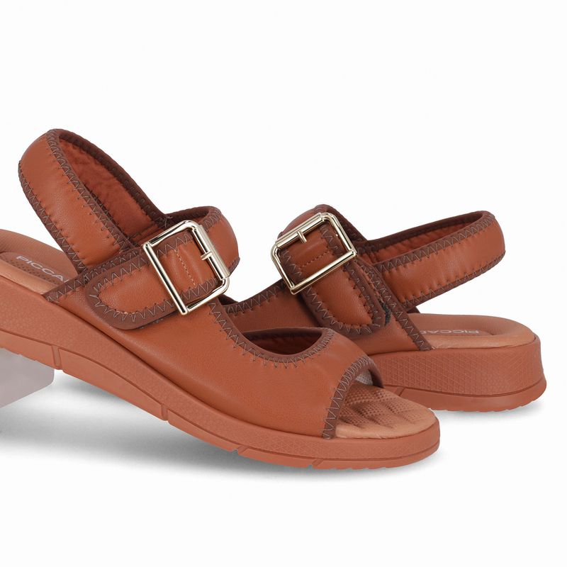 Papete Esporão Anabela Médio Ocre com Pinhão