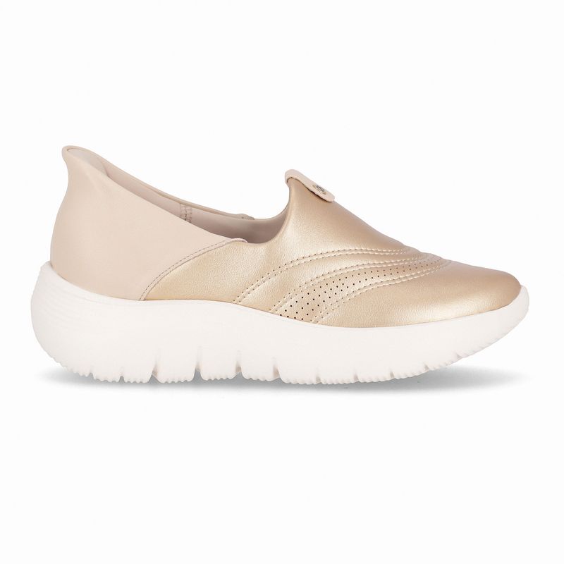 Tênis Slip Fit On Salto Médio Ouro com Brule