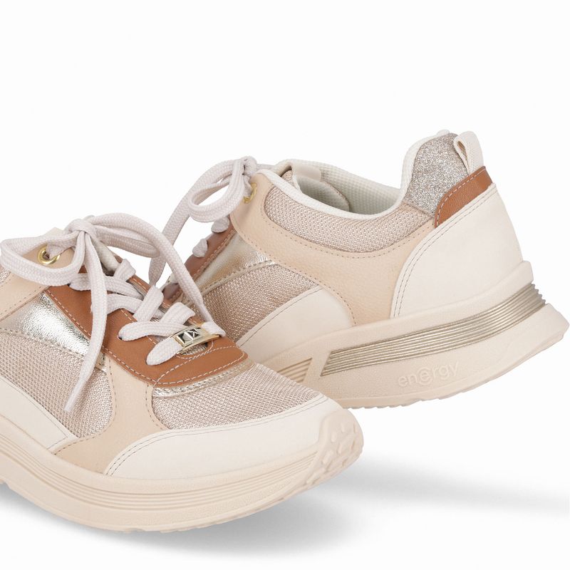 Tênis Energy Anabela Médio Brule com Off White