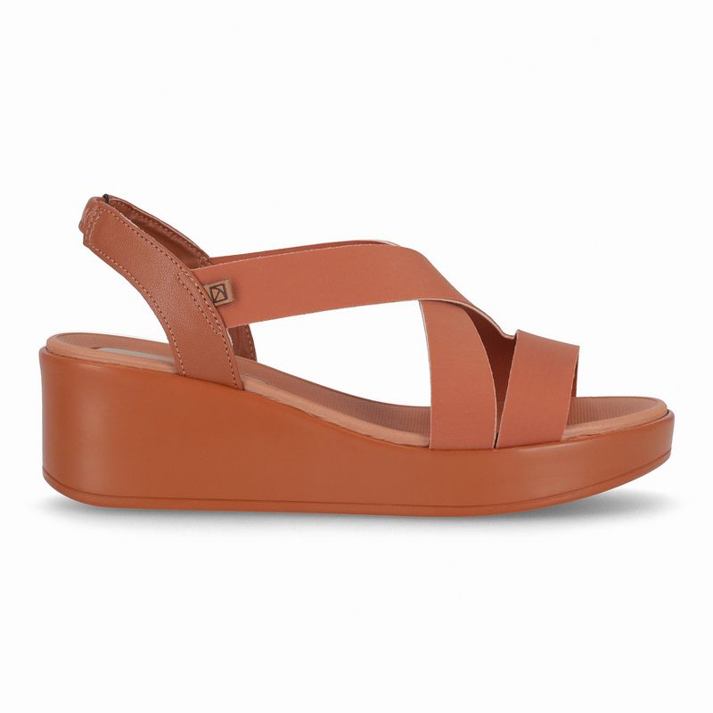 Sandália Anabela Médio Ocre