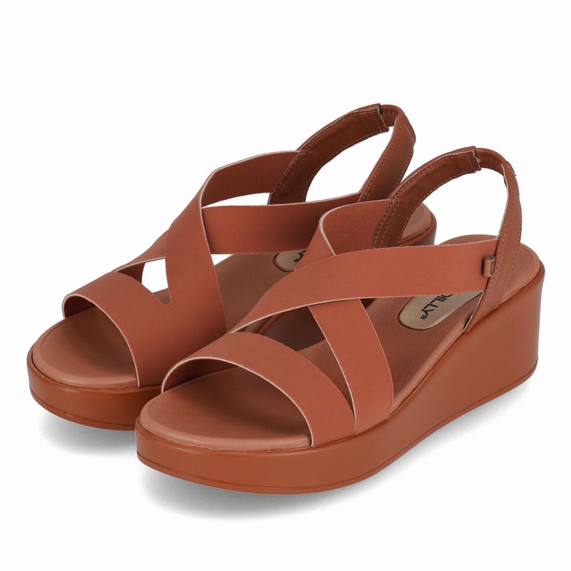 Sandália Anabela Médio Ocre