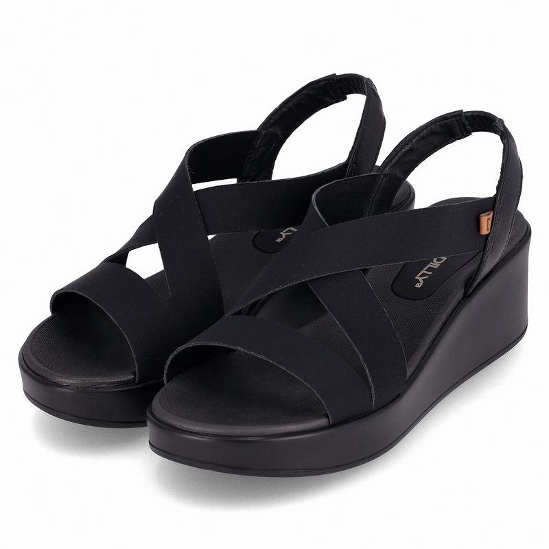 Sandália Anabela Médio Preto