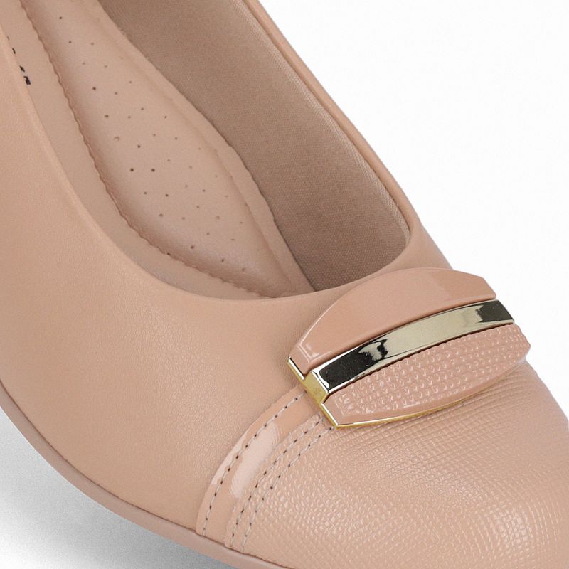 Scarpin Laura Salto Médio Nude Claro