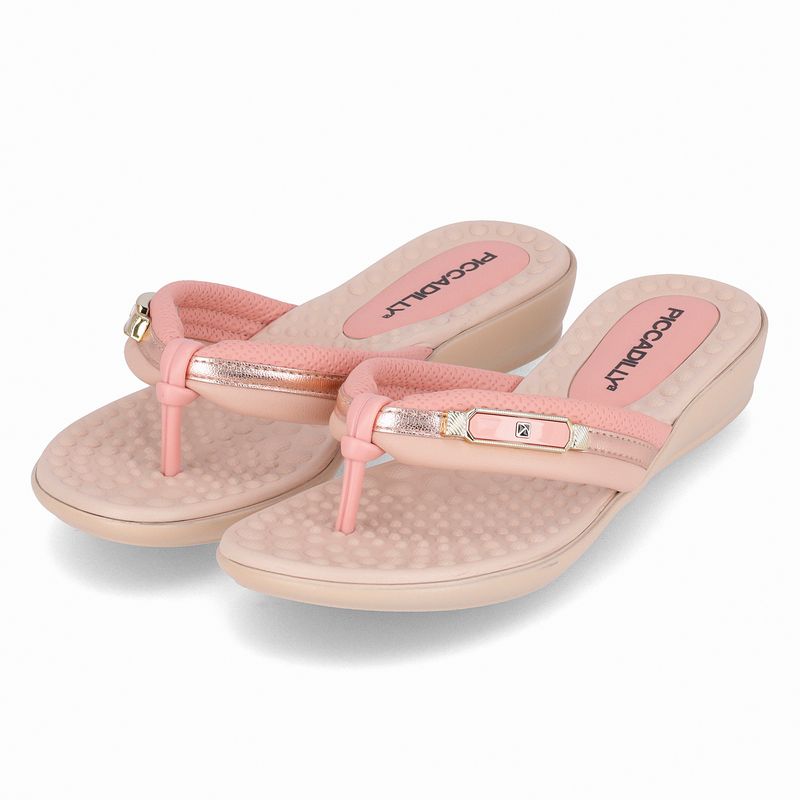 Chinelo Camila Rasteira Iogurte com Rose